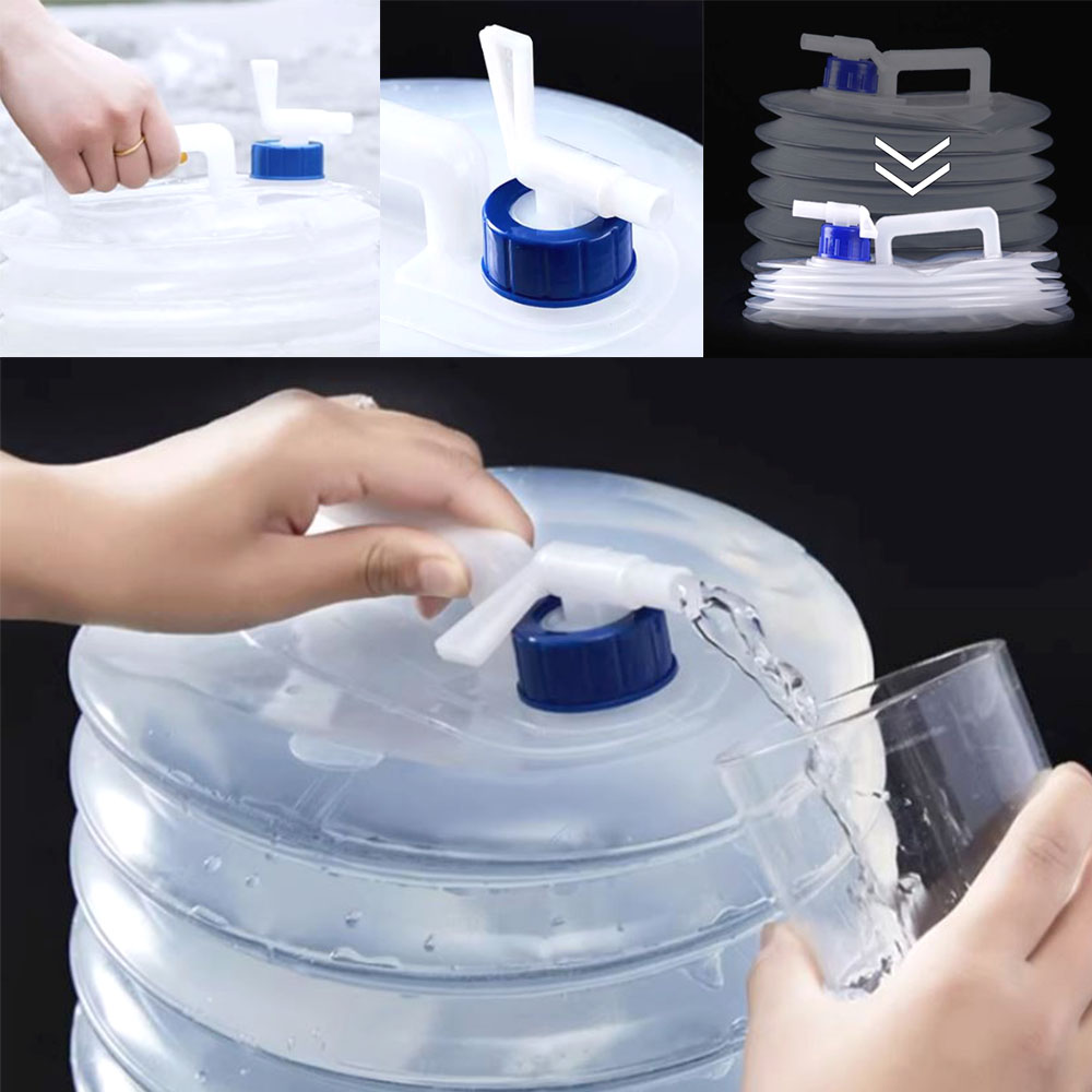 수도꼭지 자바라 물통 10L 휴대용 캠핑 약수 청수통 워터저그