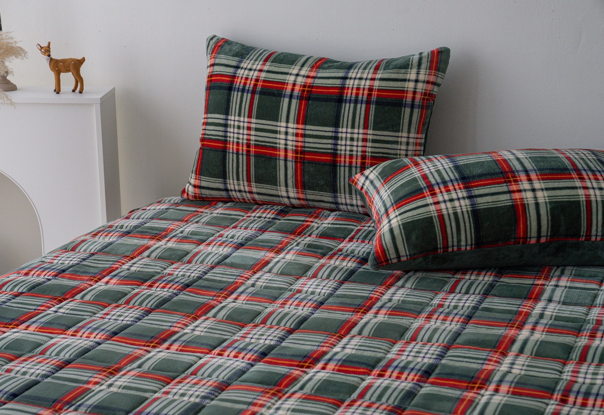 극세사 패드 겨울 체크 알러지케어