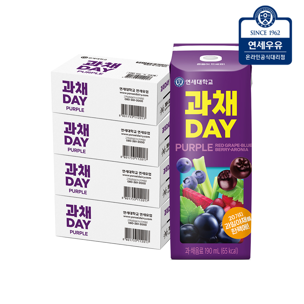 연세유업 과채데이 퍼플 190ml 96팩 - 상품 이미지