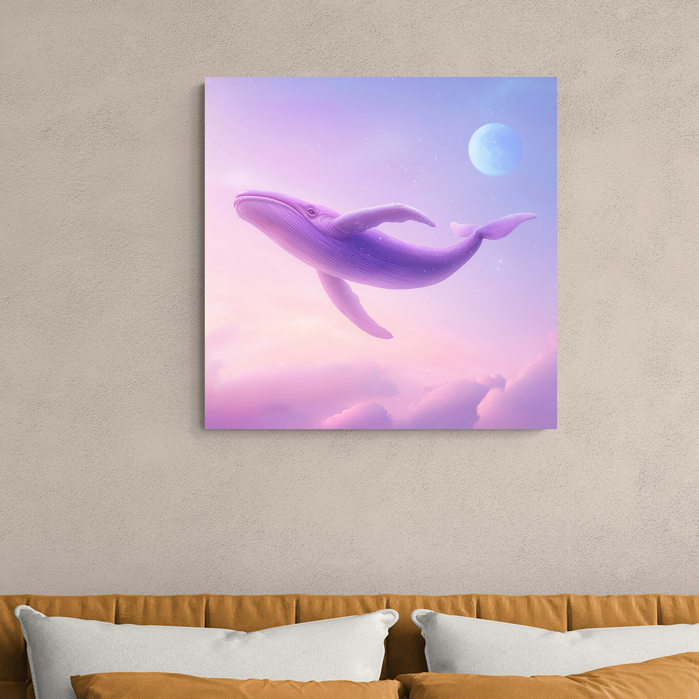 꿈결속고래 80x80cm 캔버스액자 고래그림 - 상세 이미지 2
