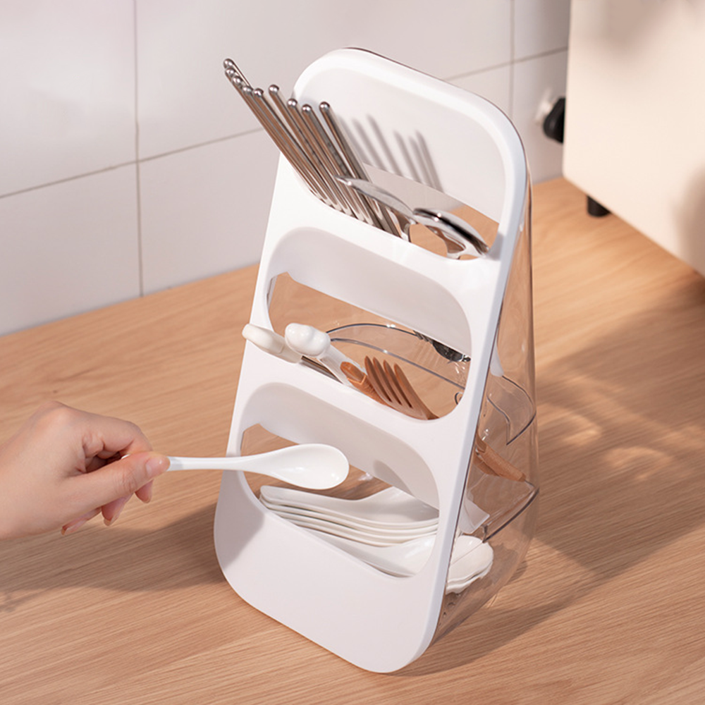 물빠짐 수저통 정리함 수저꽂이 수저보관함 조리도구통 숟가락 싱크대 3단