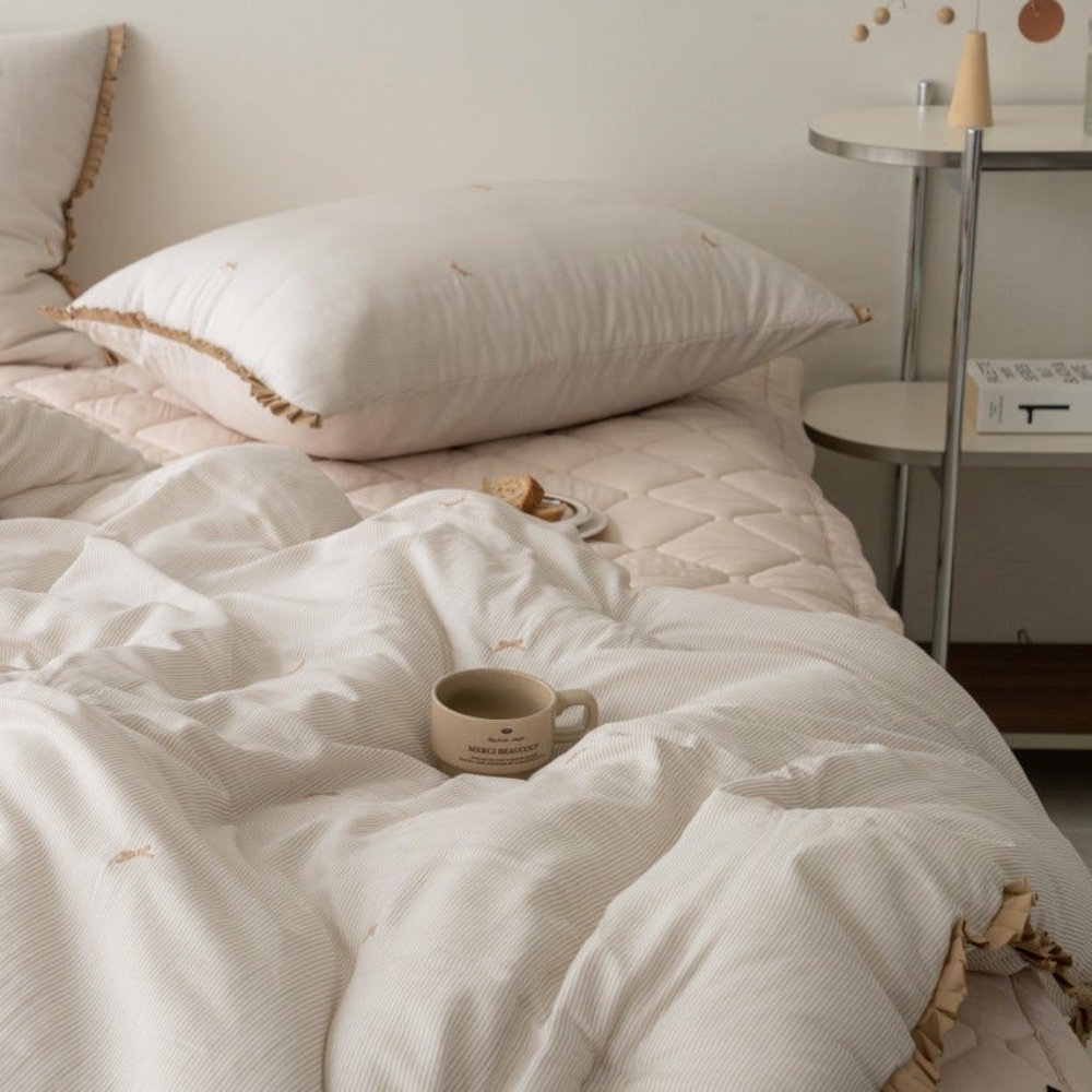 모달이불 리본 모달100 먼지없는 알러지케어 슈퍼싱글 사계절 차렵 이불 세트