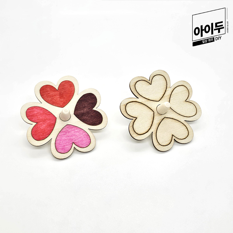 아이두DIY 큐빅 나무팽이 행운하트 전통놀이 - 메인 이미지