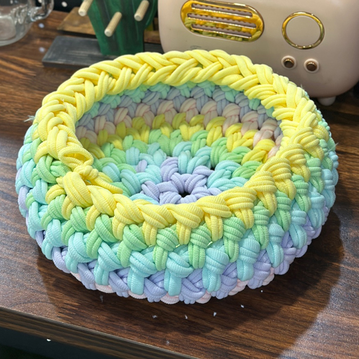 먼지없는 양말목공예 파스텔 원형 수납바구니 바스켓 만들기 diy 퀄트공예 키트 - 상세 이미지 2