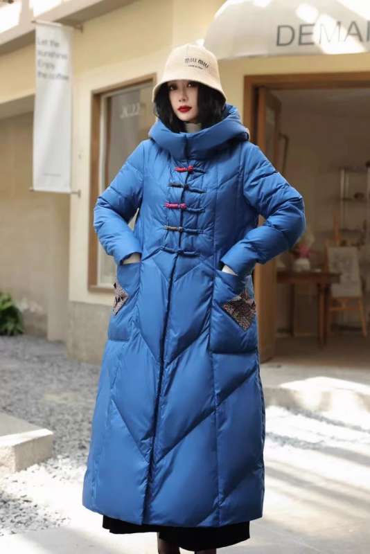 여성 누빔 저고리 개량한복 두루마기 롱 패딩 덕다운 겨울 이미지 6