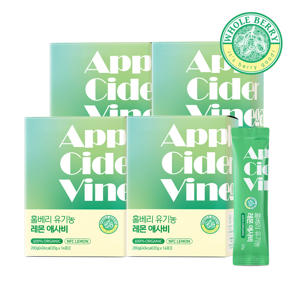 홀베리 유기농 레몬 애사비 20g 14포, 4개 - 상품 이미지