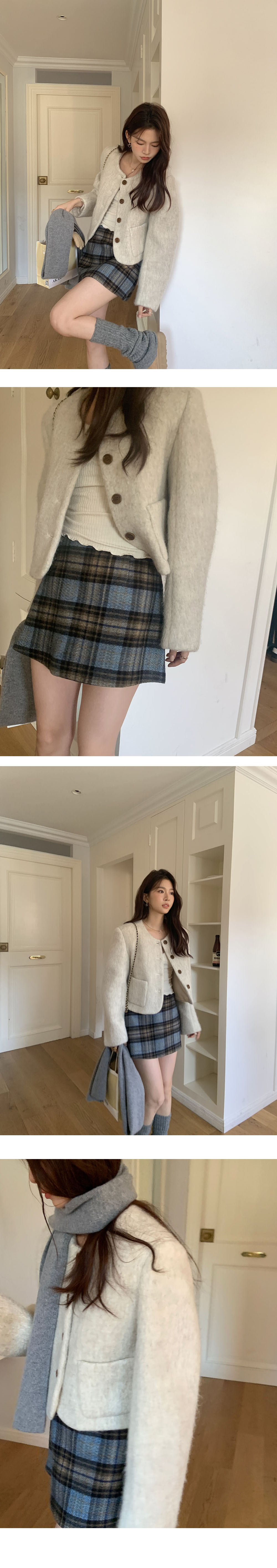 바배🚀너도나도템💖이브 노카라 버튼 울 숏 코트 재킷(2color) 상세 이미지 12