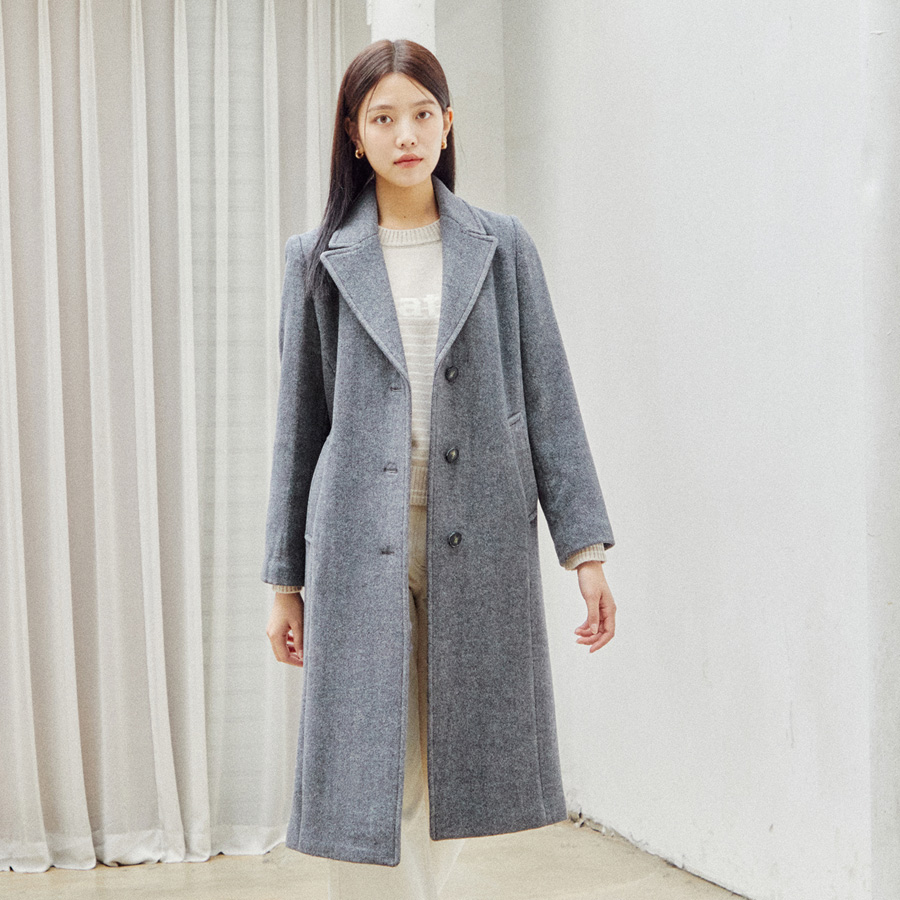 (더틸버리) 캐시미어 헤링본 싱글 롱 코트 TPBM0CT05W : THE TILBURY