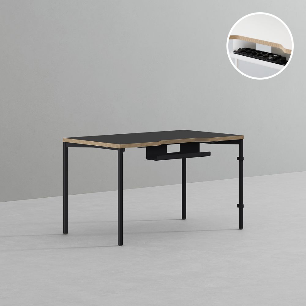 데스커 컴퓨터 책상 2.0 1200x700mm, 메이플+빈티지블랙 - 상세 이미지 2