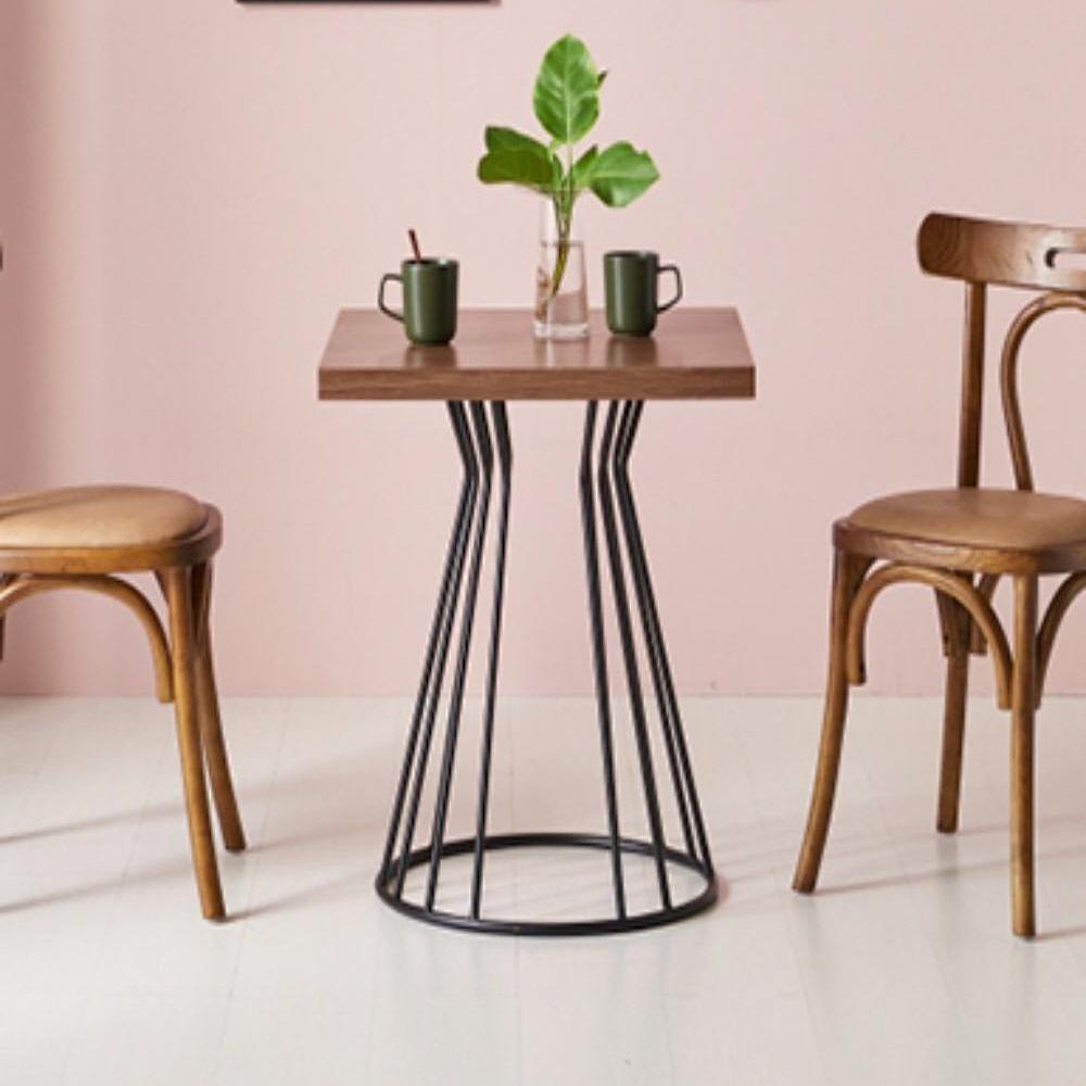 오크 테이블 월넛 높은 티테이블 600 블랙