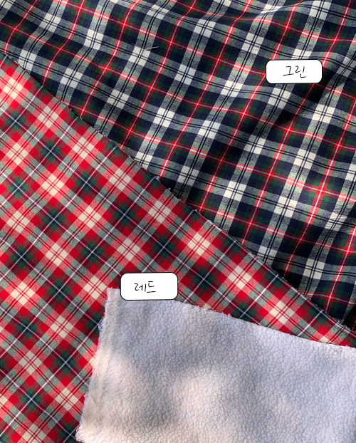 크리스마스 블랭킷2 체크 덤블 양면 천 원단 소품 천가게 - 상세 이미지 2