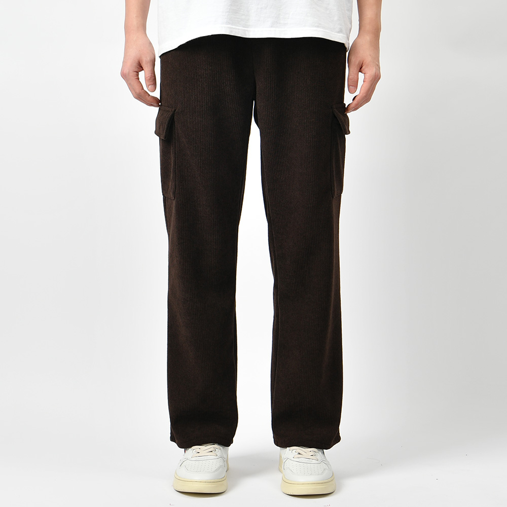 남자 코듀로이 골덴 카고 와이드 기모 스판 밴딩 팬츠 - 상세 이미지 3