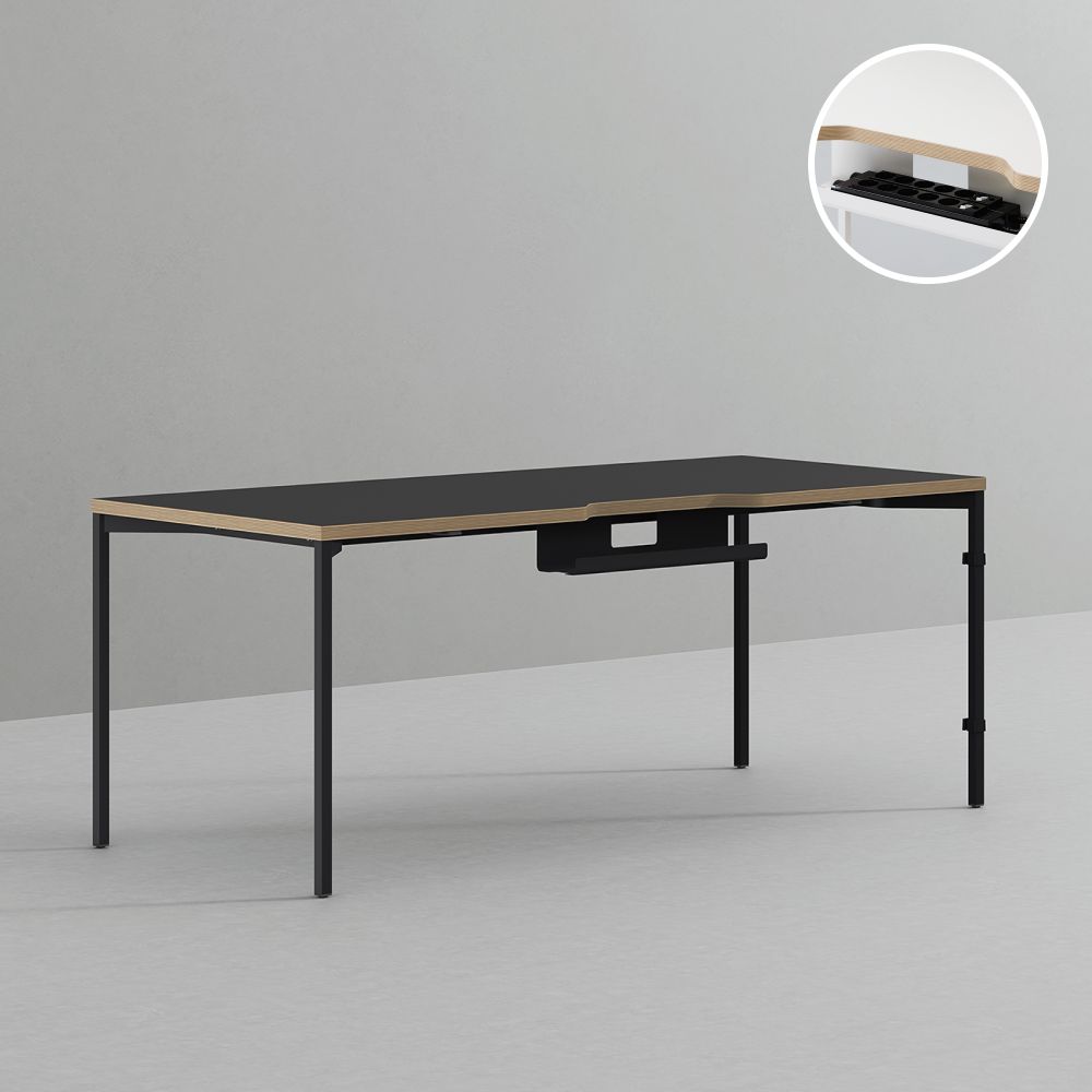 데스커 컴퓨터 책상 2.0 1800x800mm, 메이플+화이트 - 상세 이미지 2