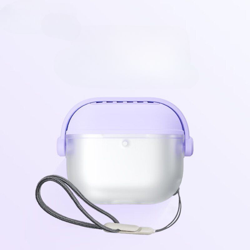 에어팟 4세대 반투명 케이스 거치대 투톤 실리콘 스트랩 락 커버 핑크 (락 디자인) 애플 에어팟 4 - 상세 이미지 4