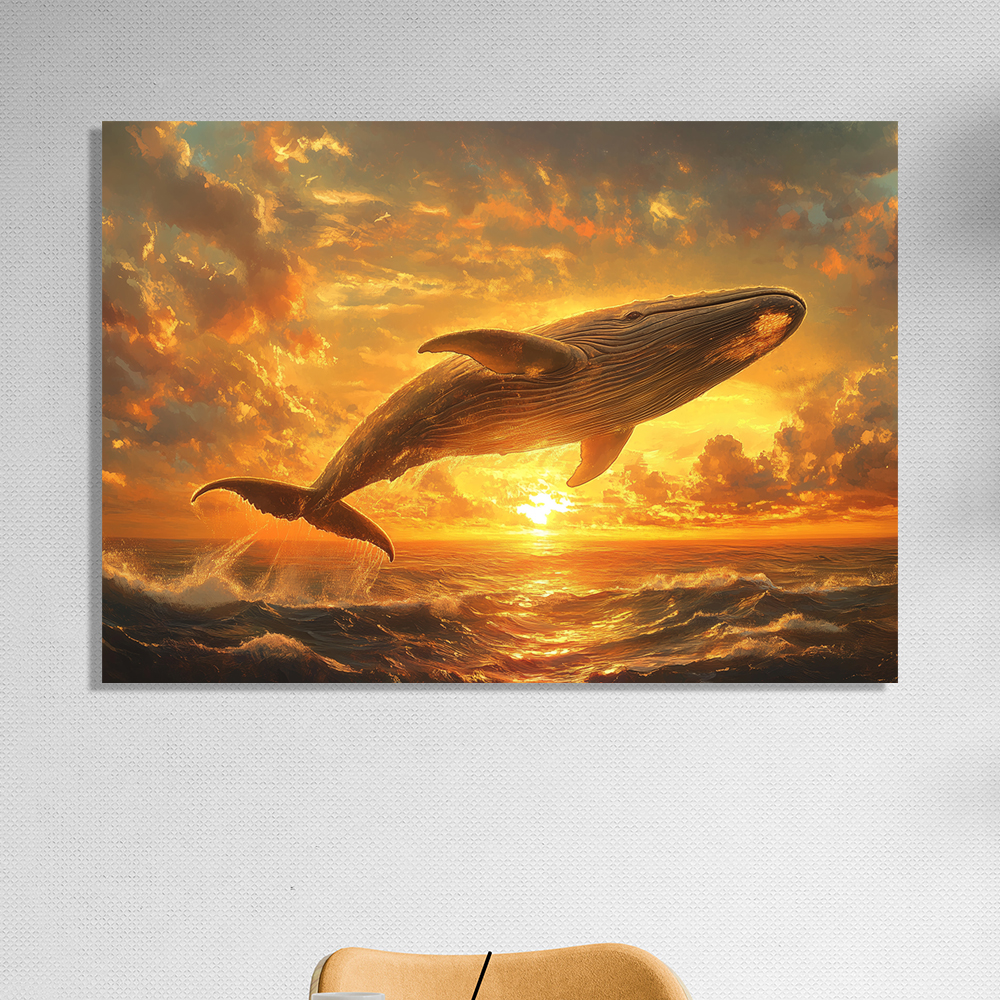 꿈결속고래 80x80cm 캔버스액자 고래그림 이미지 6