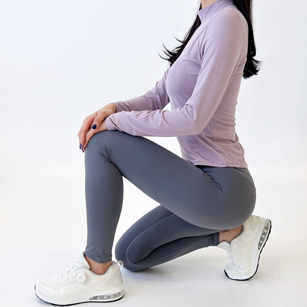 브라티 필라테스 요가 복장 캡내장 브라캡 긴팔 티셔츠 - 상세 이미지 3
