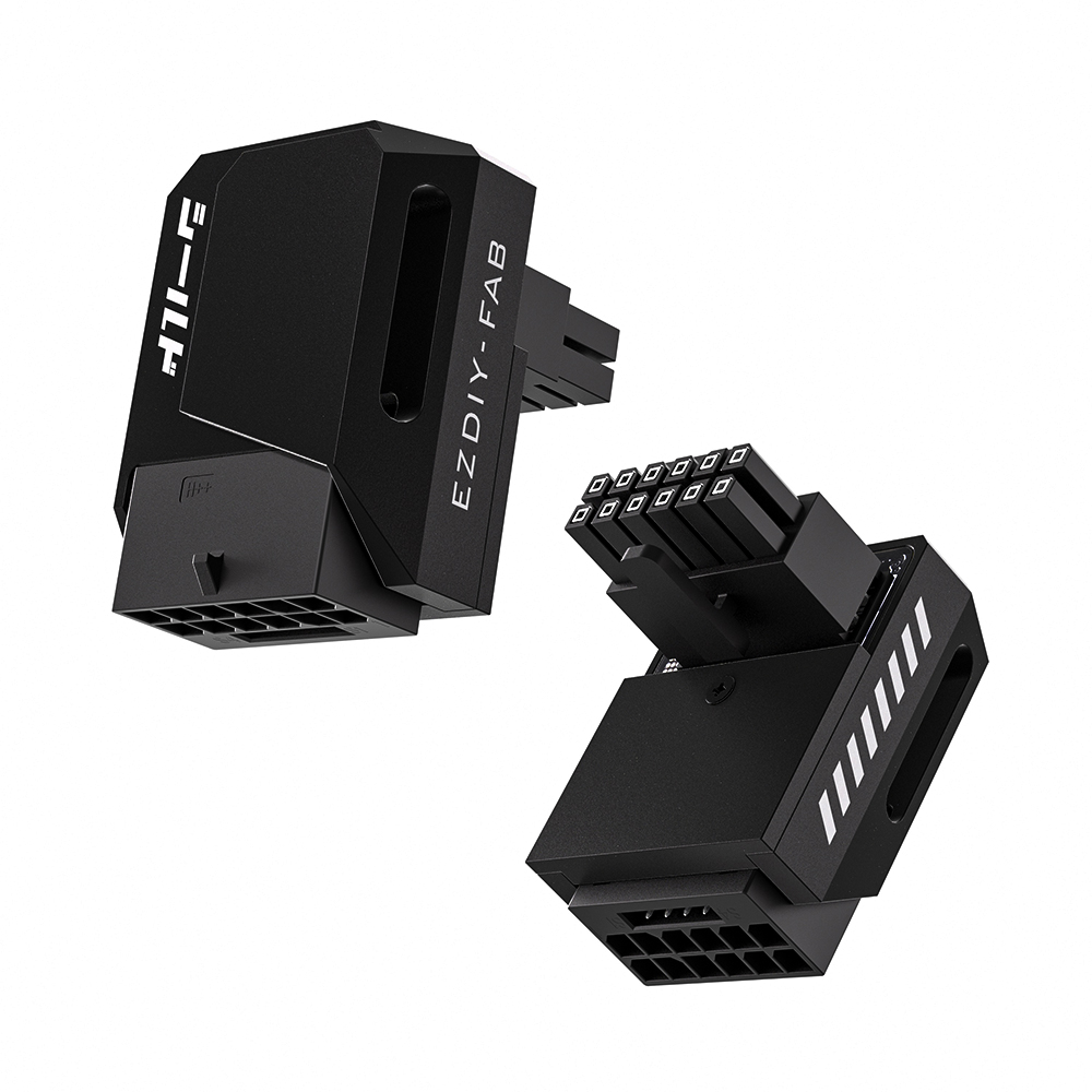 EZDIY-FAB 12V-2X6 RVS 90도 SHIELD 어댑터 블랙 - 상품 이미지