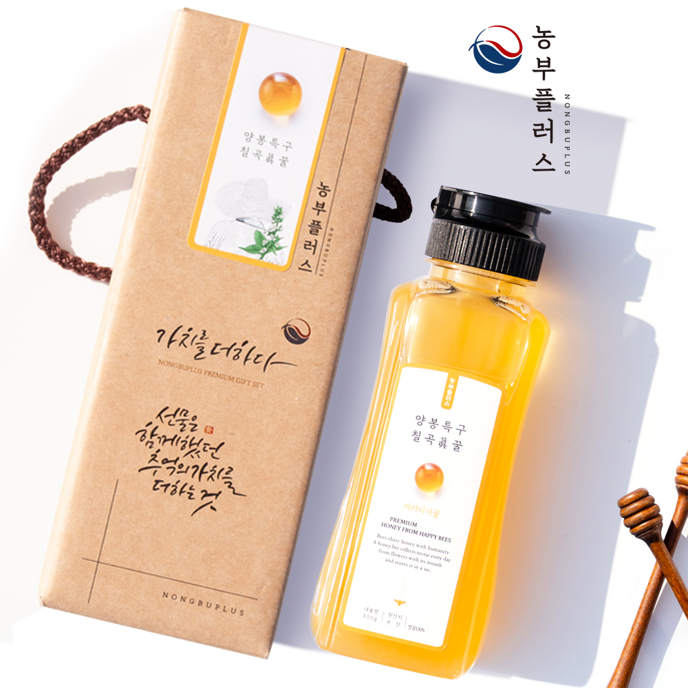 국산 토종꿀 아카시아꿀 300g 1병 선물세트 농부플러스
