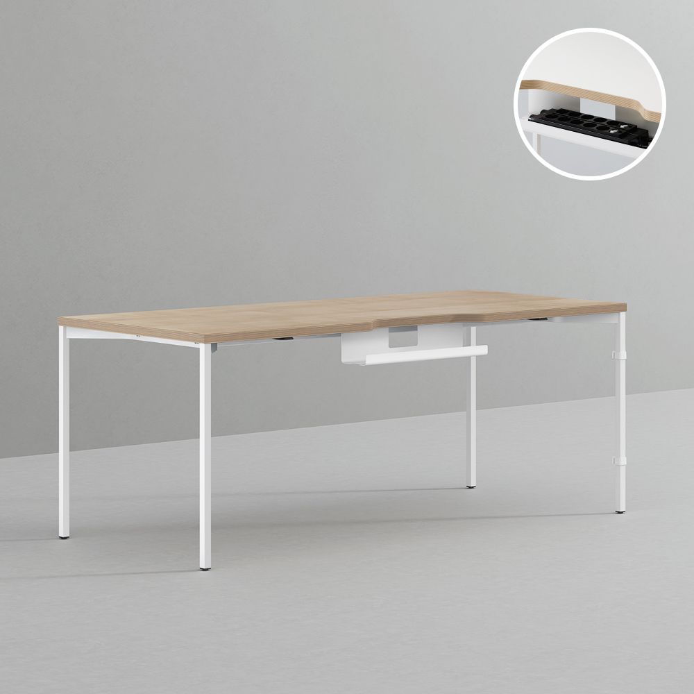 데스커 컴퓨터 책상 2.0 1800x800mm, 메이플+빈티지블랙 - 상세 이미지 5