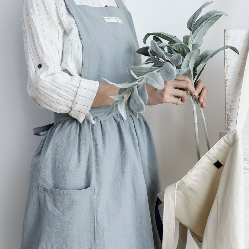 린넨 원피스 앞치마 에쁜 가정용 신혼 카페 플로리스트 에이프런 스타일