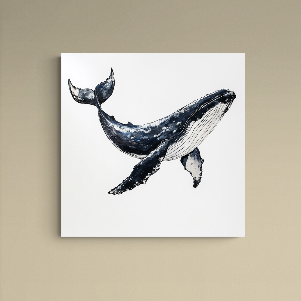 꿈결속고래 80x80cm 캔버스액자 고래그림 - 상세 이미지 3