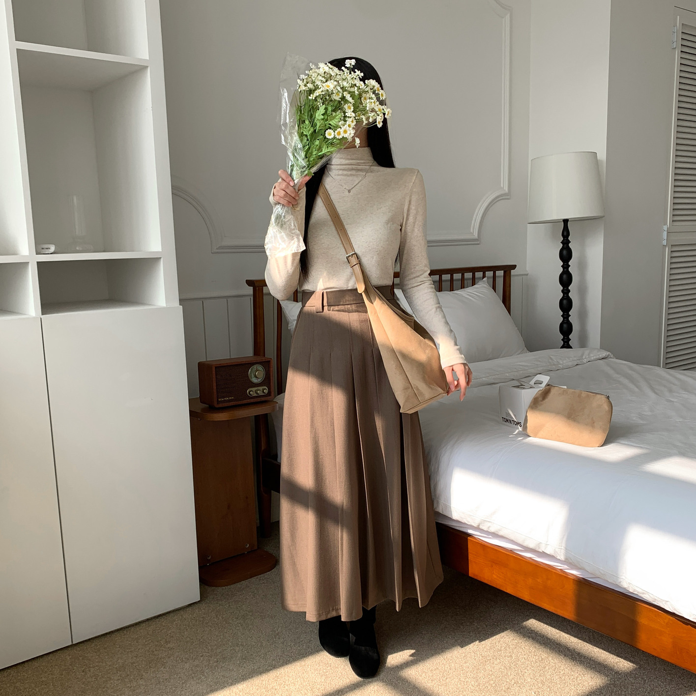 [파우치SET/고퀄리티] 디파인 스웨이드 빅 숄더백 보부상 레더 가을 세무 호보백 파우치 세트 대학생 오피스룩 가방 상세 이미지 24