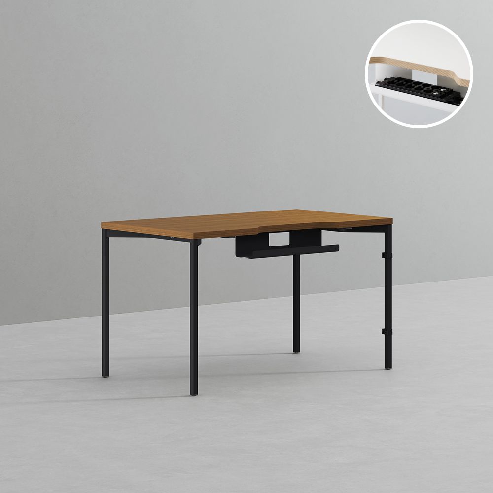 데스커 컴퓨터 책상 2.0 1200x700mm, 메이플+빈티지블랙 - 상세 이미지 3