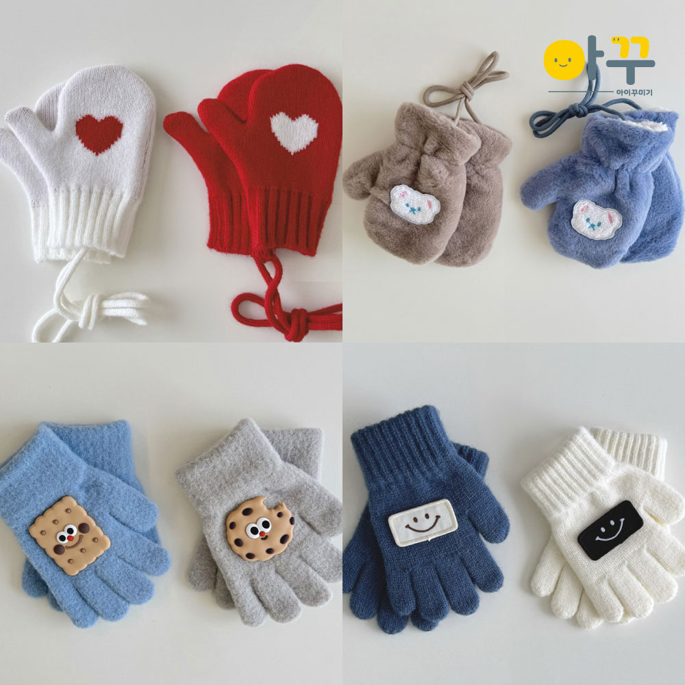 아기 장갑 손가락 장갑 유아 겨울 장갑 벙어리 털 방한 패딩 어린이 여자 남자