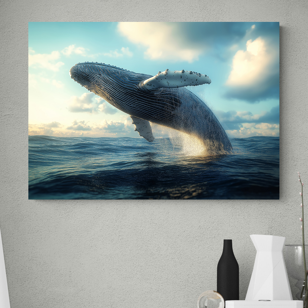 꿈결속고래 80x80cm 캔버스액자 고래그림 이미지 7