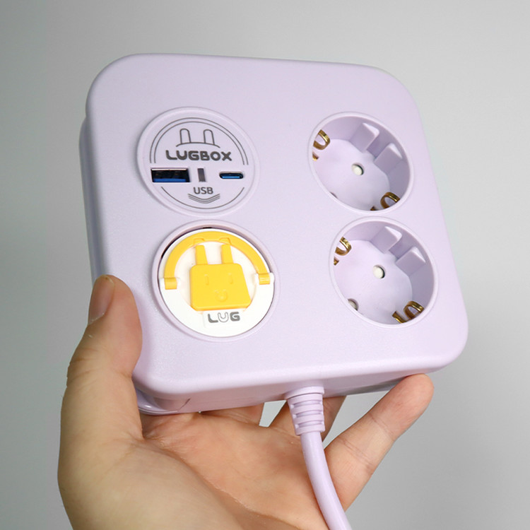 러그박스 납작 멀티탭 플러그 C타입 USB 디자인 납작한 멀티 플랫 콘센트 사각 1.4m 이미지 6