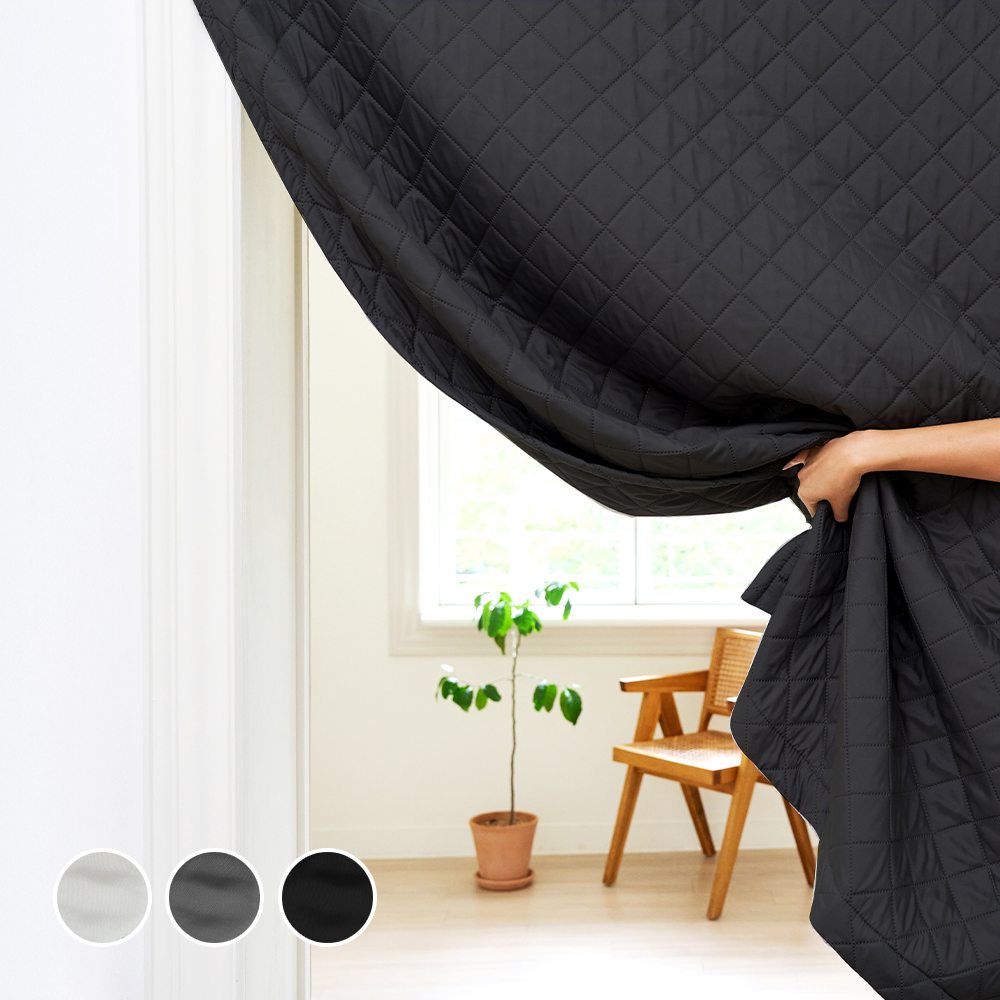 따숨 패딩 방한커튼 벨크로형 올리브 그레이, 100X120cm