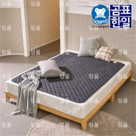 [곰표한일] EMF 폰지 탄소 전기요 심플 블랙그레이_퀸더블 분리난방