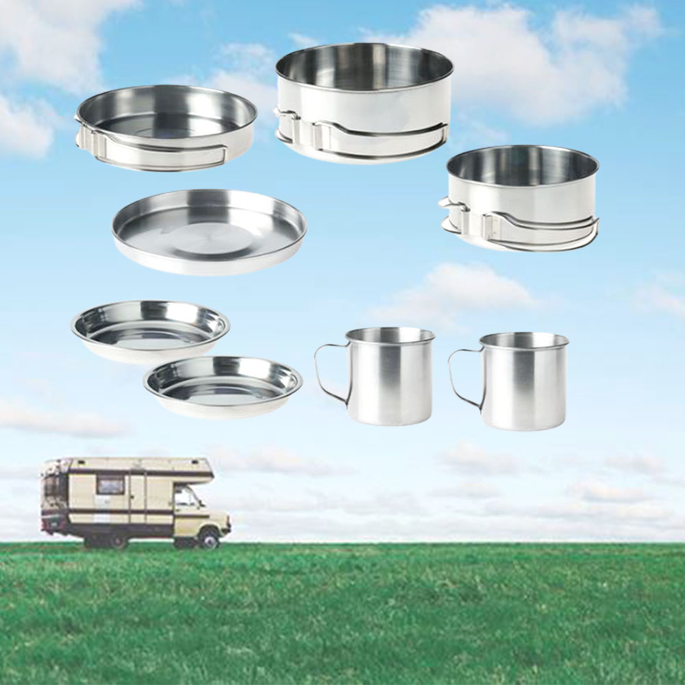 캠핑 스텐 코펠세트 8p 등산 야외 간편 위생 용기