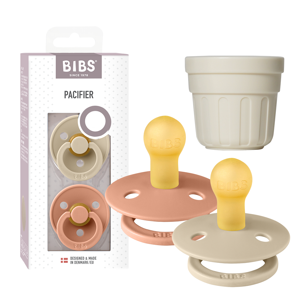BIBS 빕스 컬러 천연고무 쪽쪽이 노리개 젖꼭지 2개입 1단계 2단계+보호캡(색상랜덤) - 상세 이미지 2