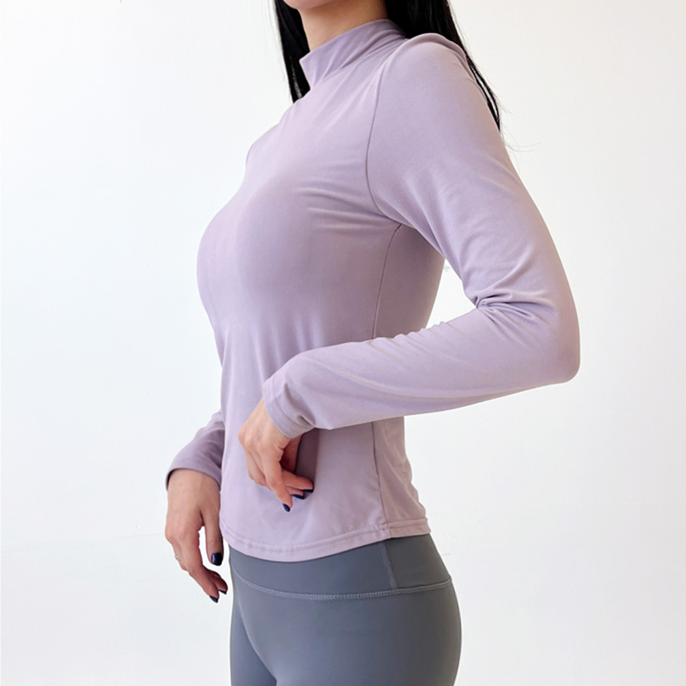 브라티 필라테스 요가 복장 캡내장 브라캡 긴팔 티셔츠 - 상세 이미지 4