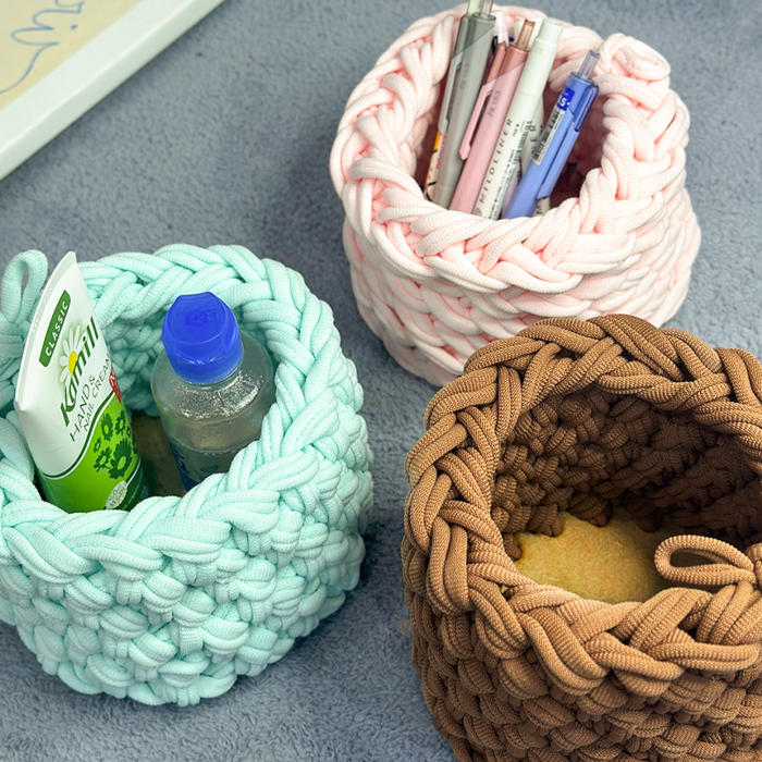 양말목공예 파스텔 원형 연필꽂이 만들기 diy 환경 교육 다용도보관함 - 상품 이미지