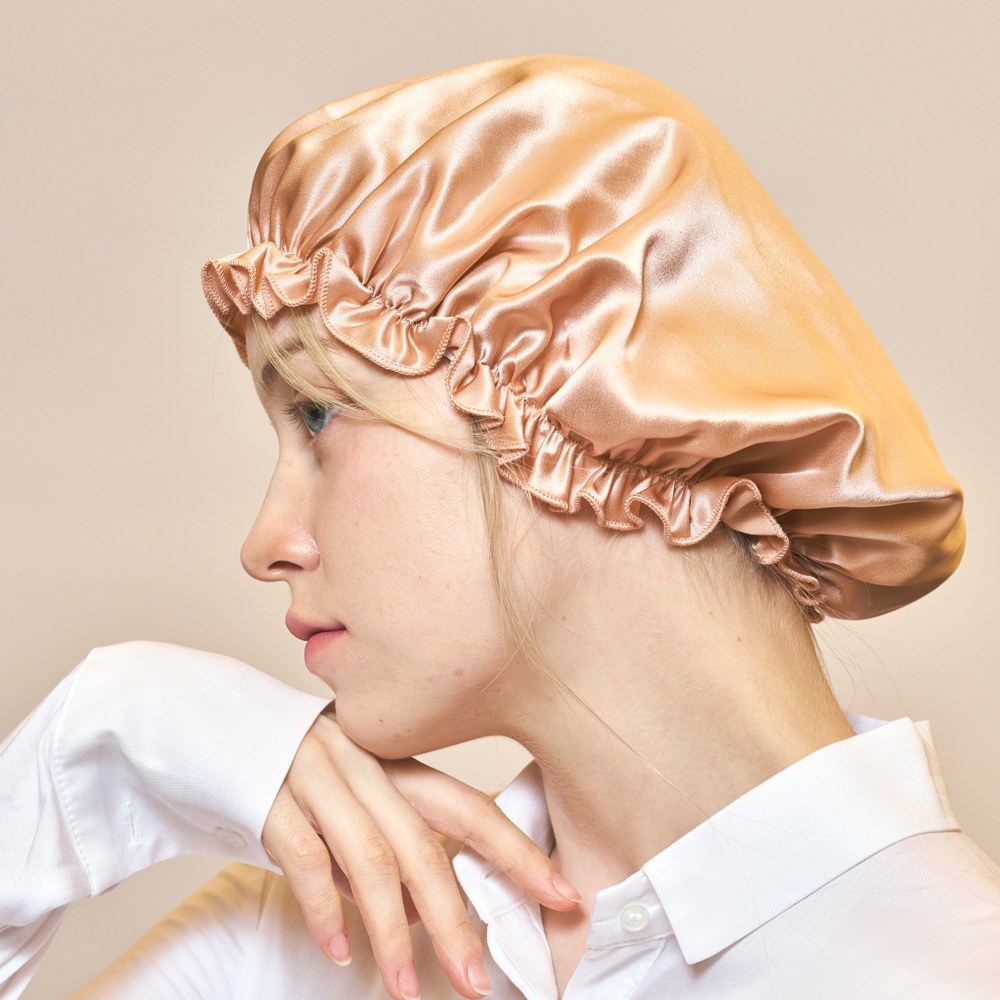 실키아 천연 실크 헤어캡 수면캡 나이트캡 수면비니 헤어크리닉 제품 이미지