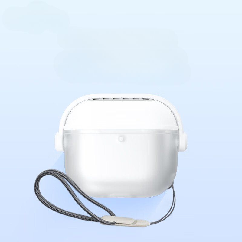에어팟 4세대 반투명 케이스 거치대 투톤 실리콘 스트랩 락 커버 핑크 (락 디자인) 애플 에어팟 4 - 상세 이미지 3