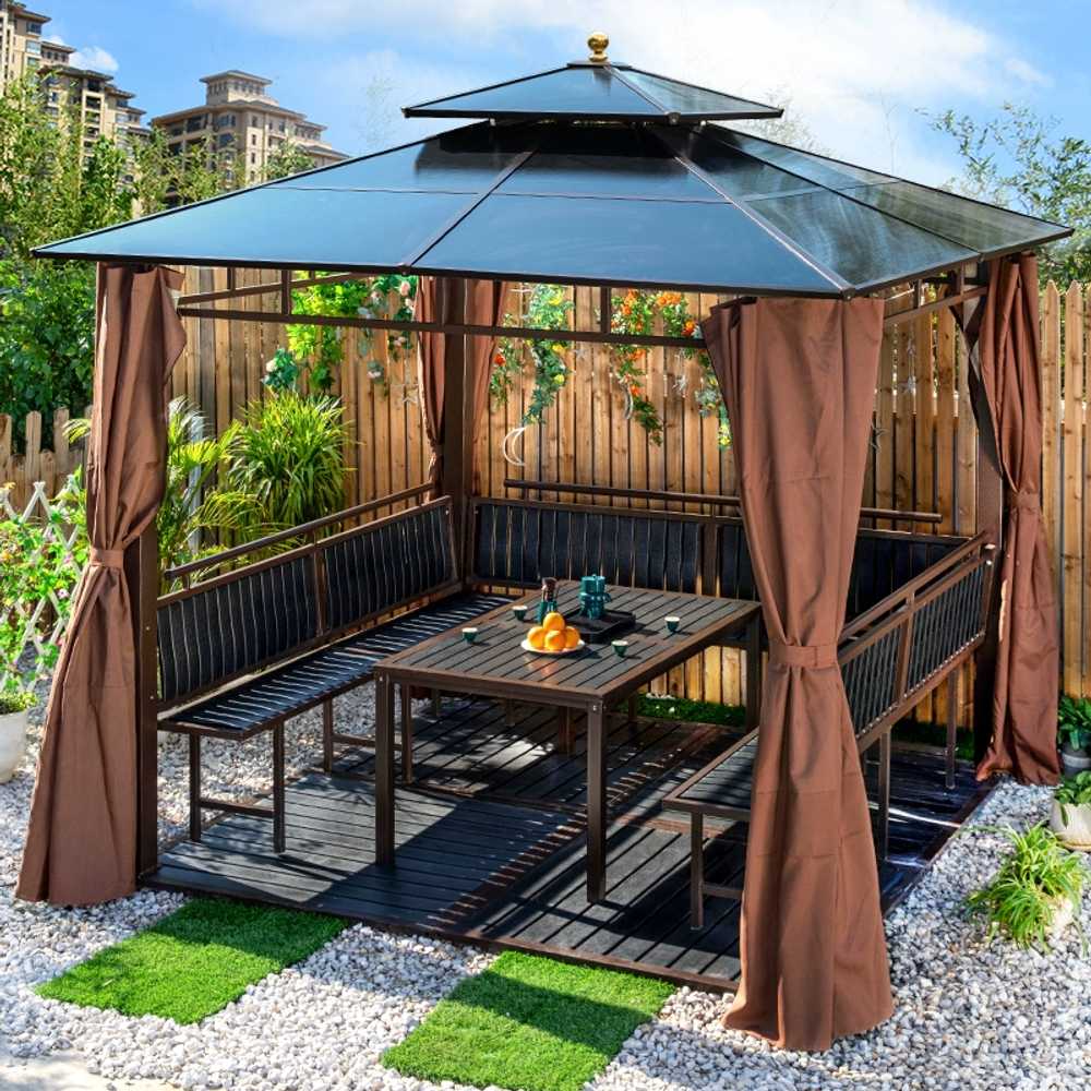 조립식파고라 야외 정자 테라스 쉼터 바베큐장 원두막 2.5x2.5m 2.5x2.5m 4단 정자 - 상세 이미지 5