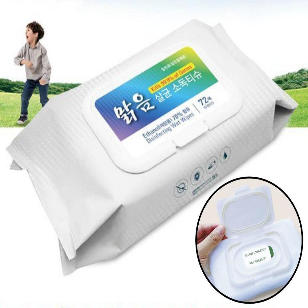 알콜 소독 물티슈 세균 물티슈 대용량 알코올 티슈 72매 8개