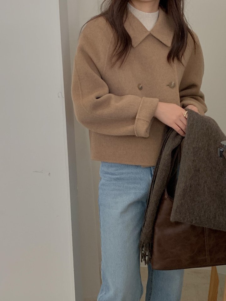 (당일)리브레 미우 더블 핸드메이드 자켓 여성 가을 겨울 출근룩 데일리룩 울카라 숏 자켓(85060) 상세 이미지 4