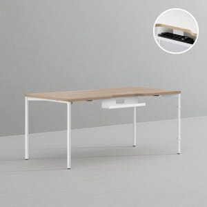 데스커 컴퓨터 책상 2.0 1600x800mm, 메이플+화이트 솔직 후기 | 실제 배치 사진 포함 - 상품 이미지 1