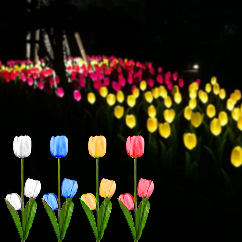 태양광 정원등 꽃등 LED 조명등 태양열 전구 수목 조경등 마당 테라스 조명 튤립 1+1