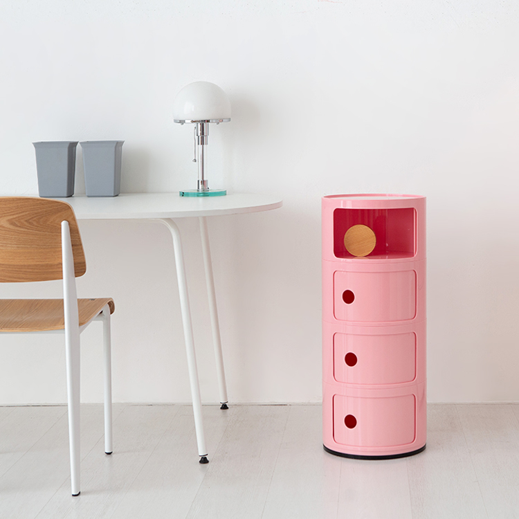 빙그리 원형 슬라이딩 수납장 4단 320mmx765mm, 4단, 옐로우 8187.2545