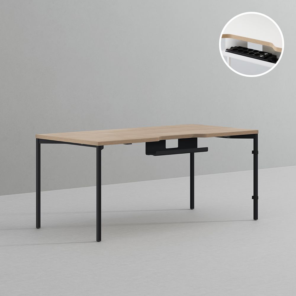 데스커 컴퓨터 책상 2.0 1600x800mm, 메이플+화이트 - 상세 이미지 4