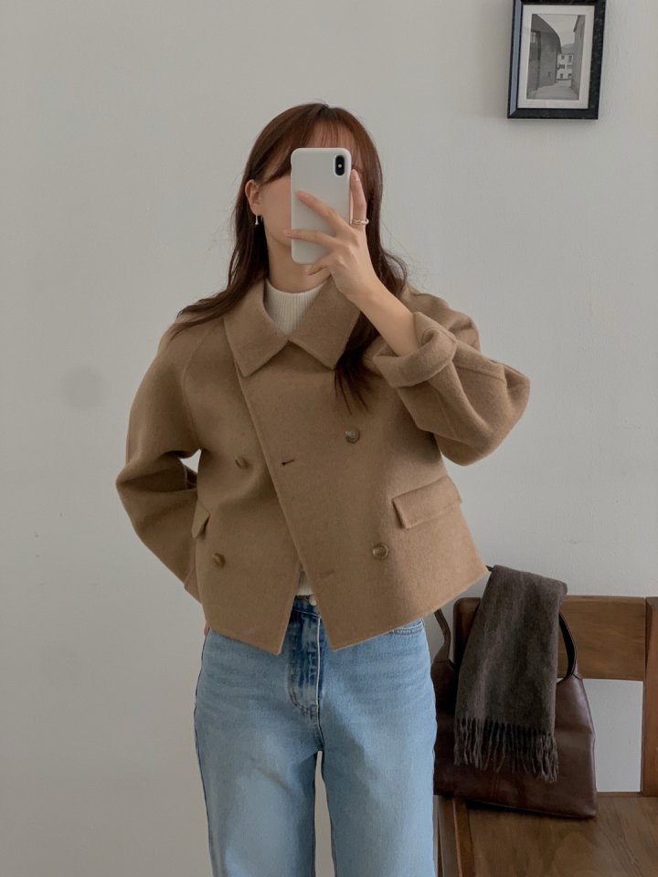 (당일)리브레 미우 더블 핸드메이드 자켓 여성 가을 겨울 출근룩 데일리룩 울카라 숏 자켓(85060) 상세 이미지 3