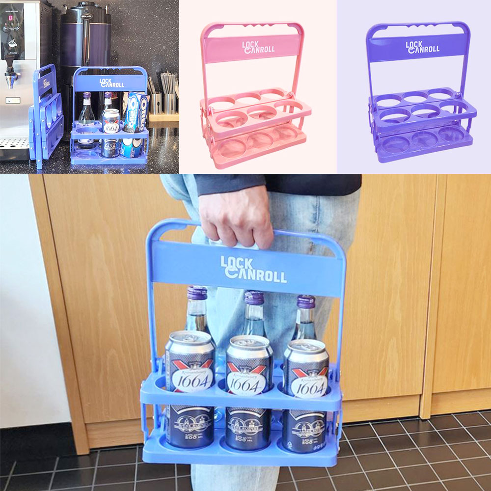캐리어 6구 홀더 휴대용 캔맥주 음료 커피 수납 이동 트레이 - 상품 이미지