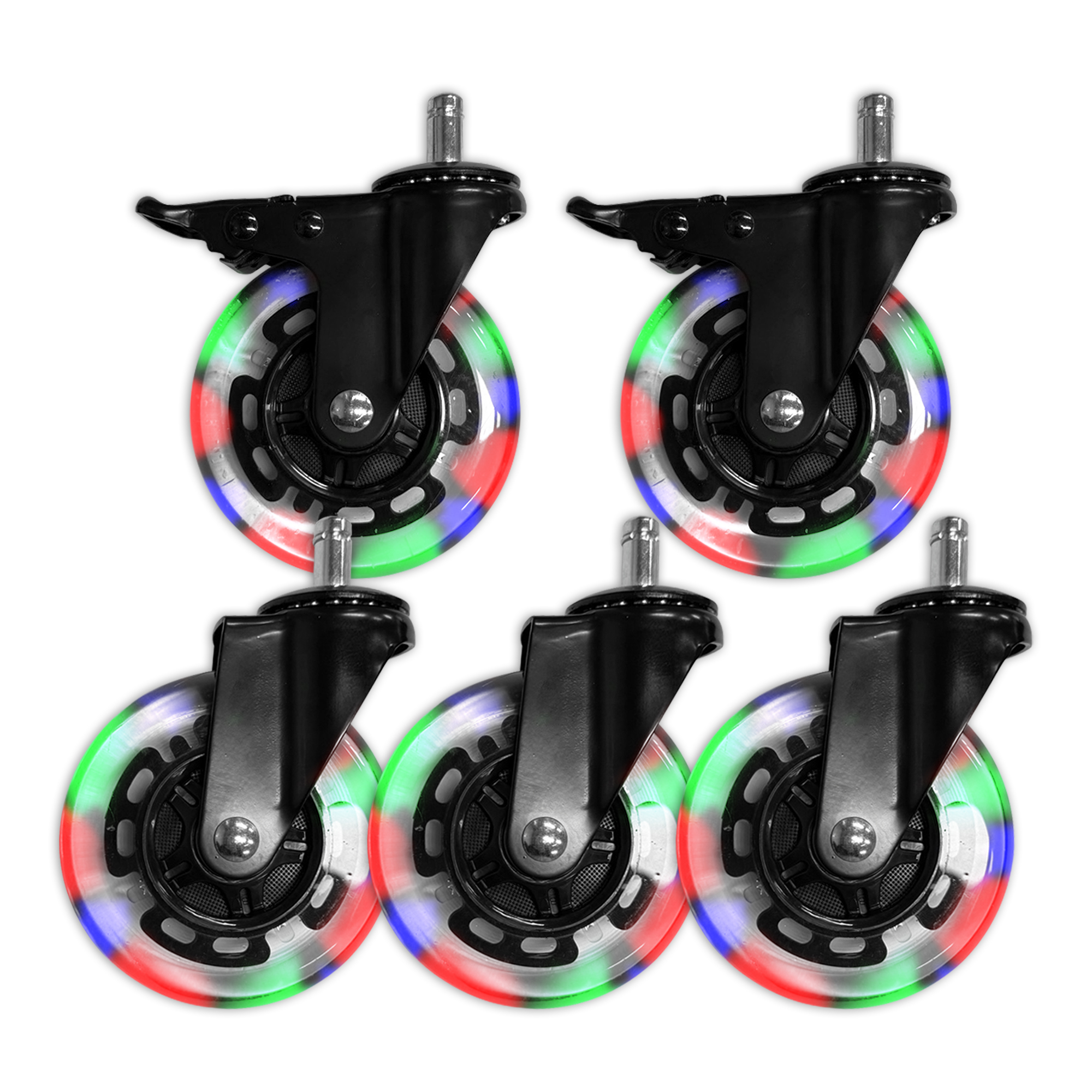 DUPLEX DIEU 듀플렉스 듀 우레탄 LED 바퀴 100mm(4인치) 5개세트 세차 버킷돌리 교체용 - 상품 이미지