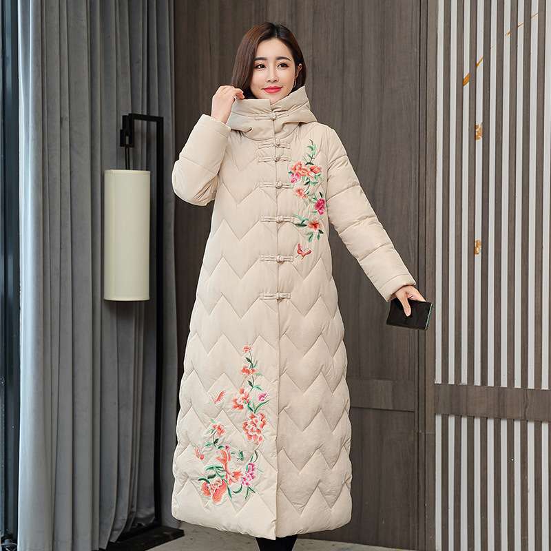 누빔 저고리 개량한복 두루마기 여성 롱 패딩 겨울 - 상품 이미지