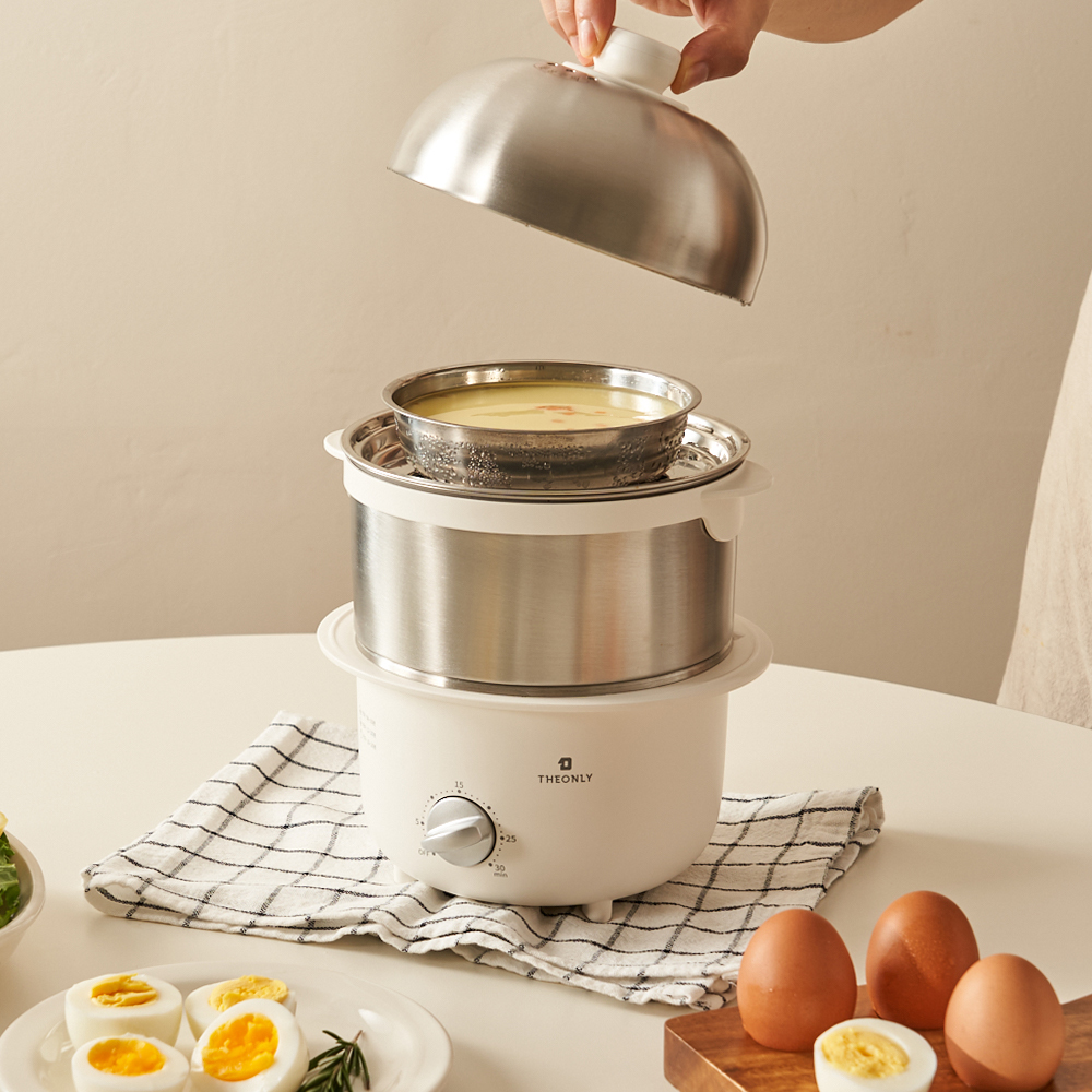 디온리 올스텐 2단 계란찜기 30분 타이머 계란삶는기계 고구마 감동란 NBE328S